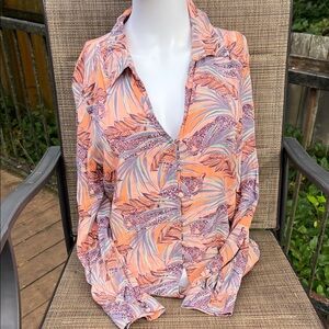Velvet Heart Peach and Purple Button Down Shirt